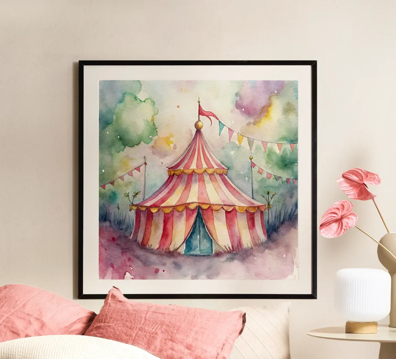 circo per bambini poster con telaio in legno da 🎁 ARTVI-SHOP