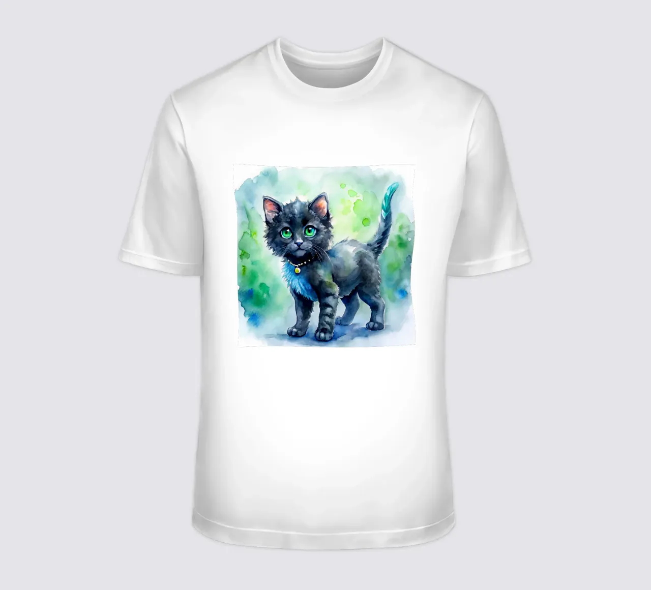 gattino in acquerello t-shirt da 🎁 ARTVI-SHOP