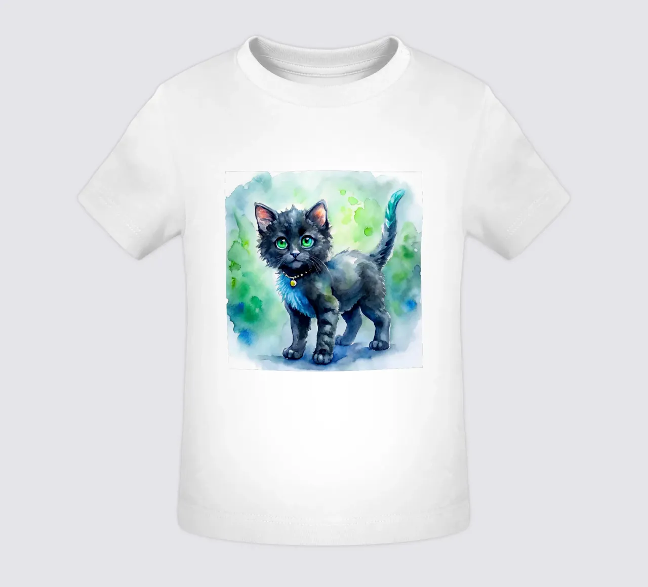 gattino in acquerello maglietta neonato da 🎁 ARTVI-SHOP