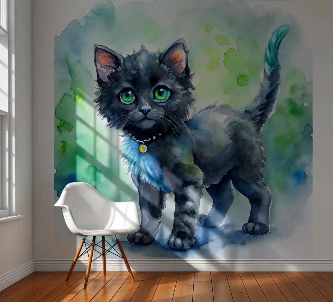 kitten in watercolor photo wallpaper by 🎁 ARTVI-SHOP