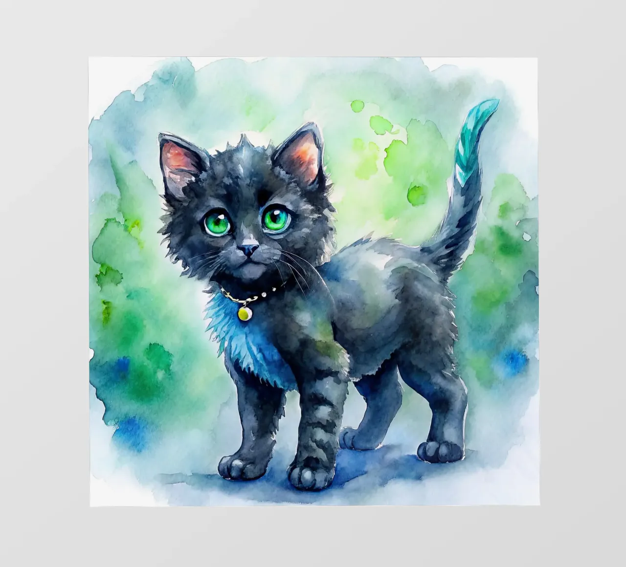 kitten in watercolor photo wallpaper by 🎁 ARTVI-SHOP