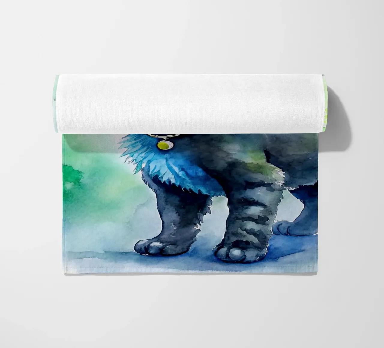 gattino in acquerello telo mare da 🎁 ARTVI-SHOP