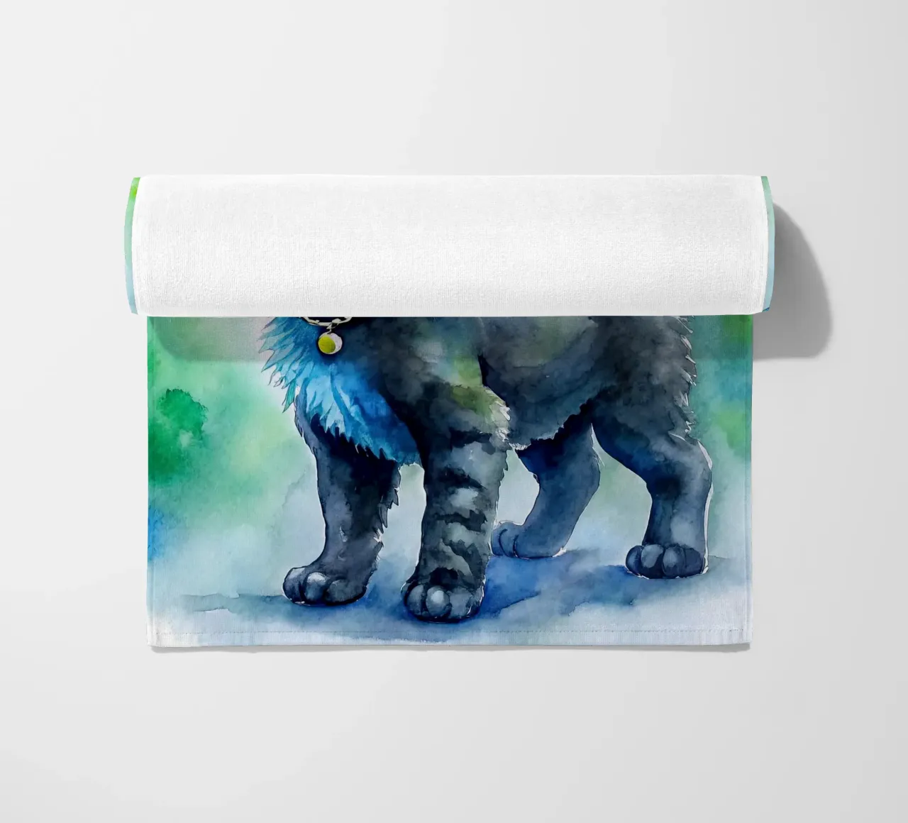 gattino in acquerello telo mare da 🎁 ARTVI-SHOP