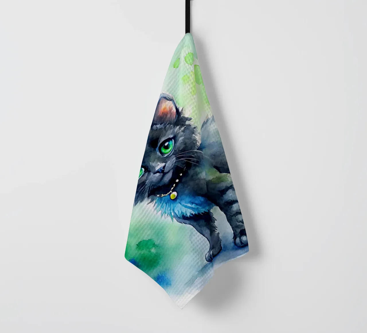 gattino in acquerello canovaccio da cucina da 🎁 ARTVI-SHOP
