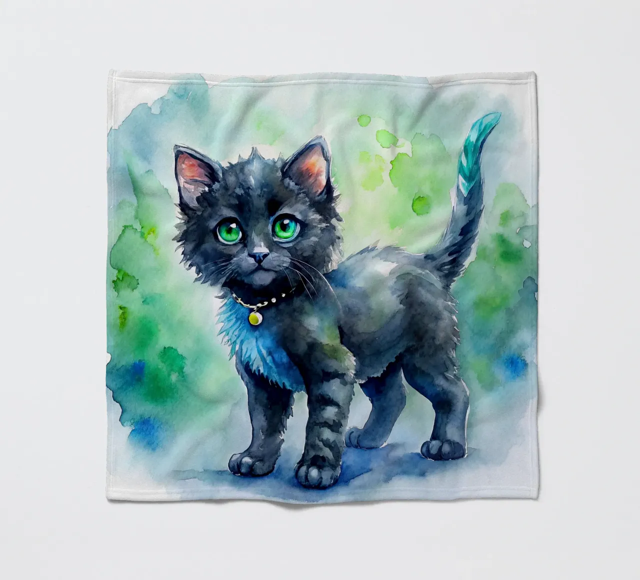 gattino in acquerello coperta in pile da 🎁 ARTVI-SHOP