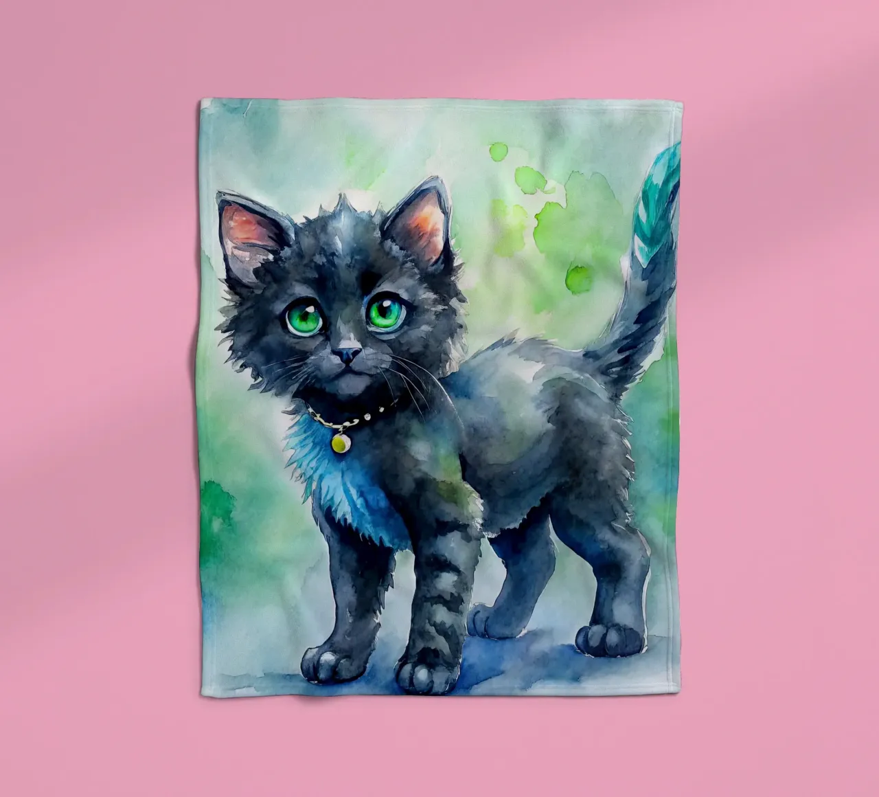 gattino in acquerello coperta in pile da 🎁 ARTVI-SHOP