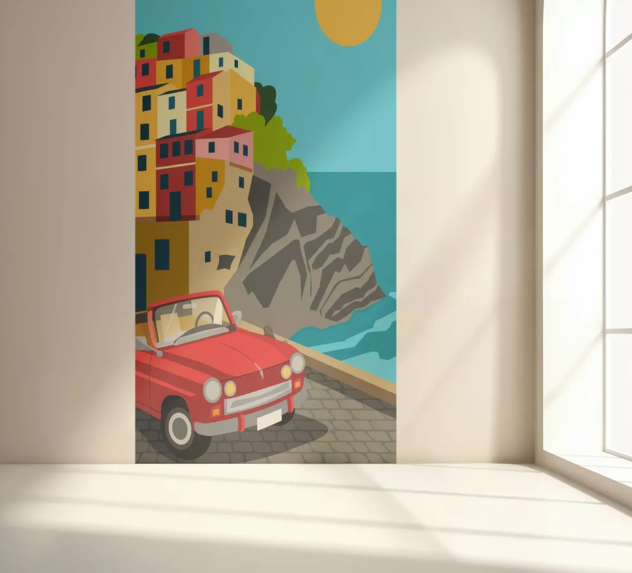 Coastal Town Scene photo wallpaper by Seren Liodra