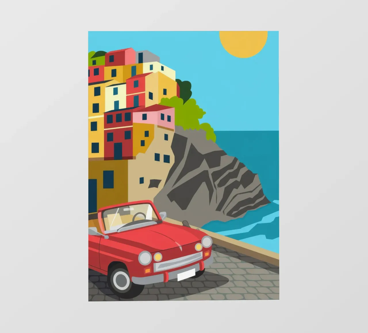 Coastal Town Scene photo wallpaper by Seren Liodra