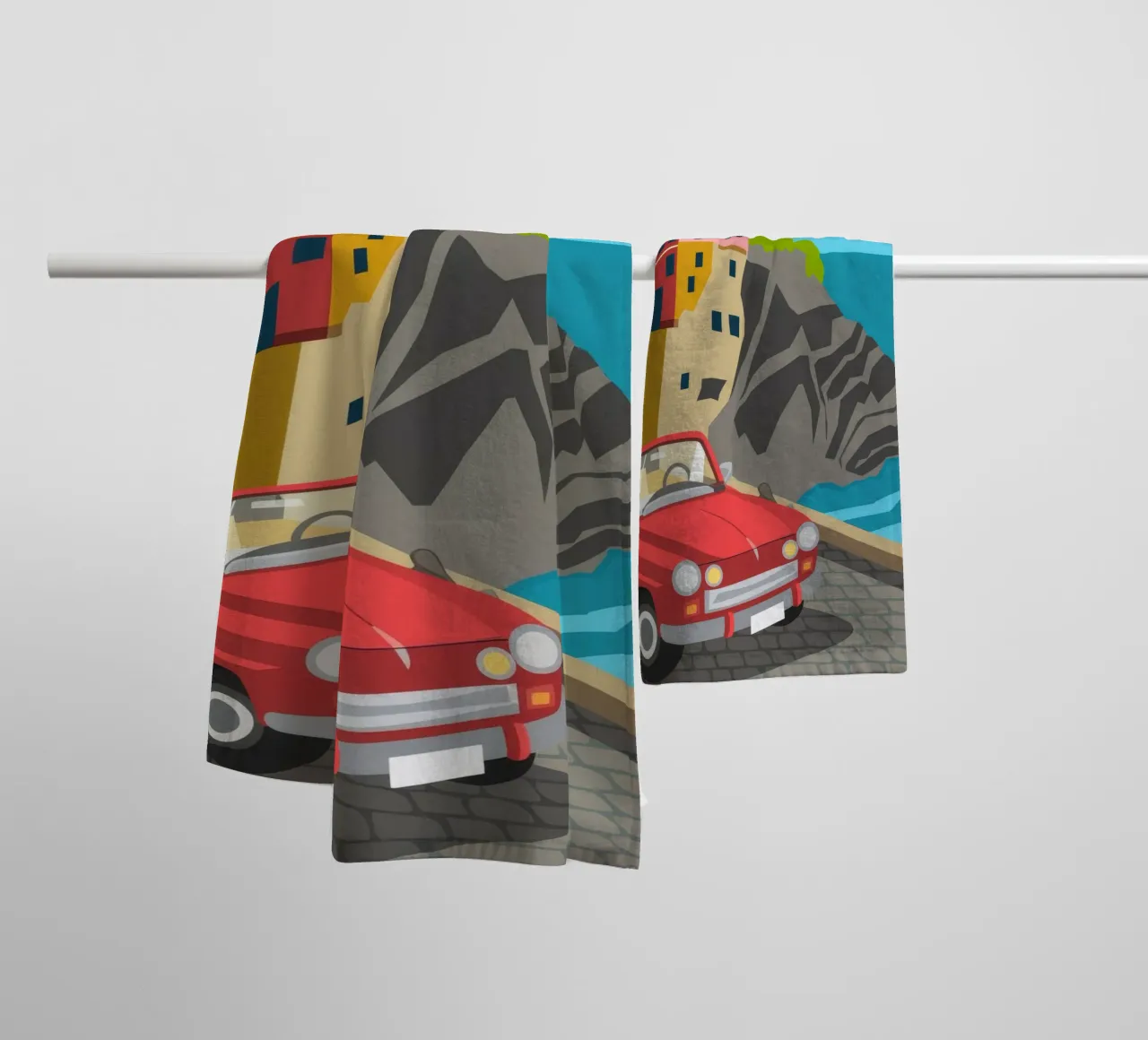 Kustgezicht badhanddoek van Seren Liodra