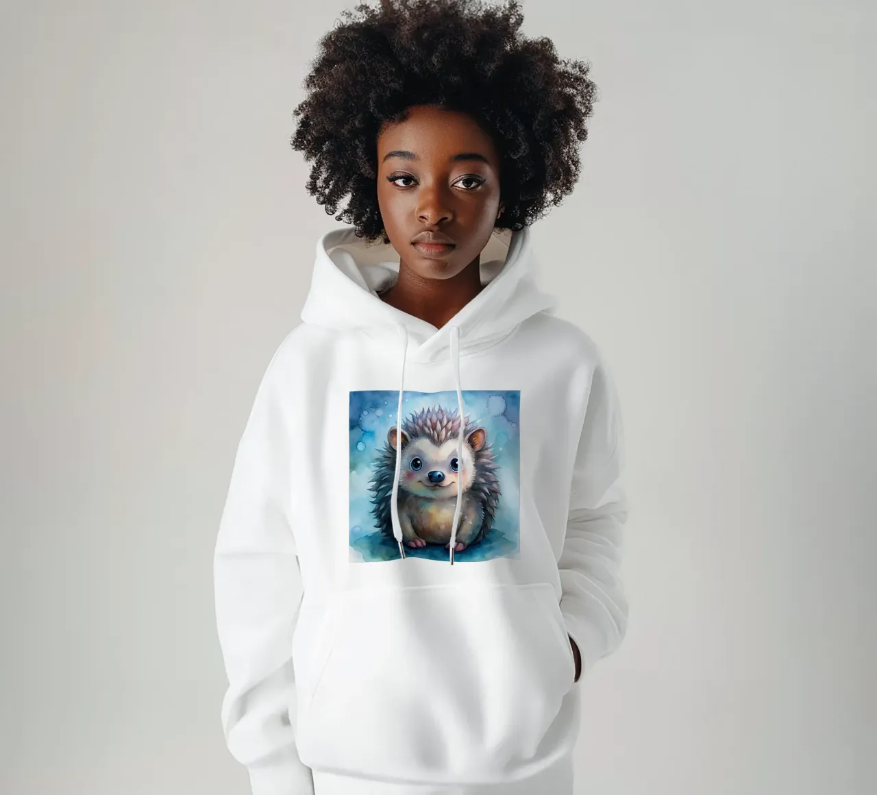Un riccio molto felice felpa con cappuccio da 🎁 ARTVI-SHOP