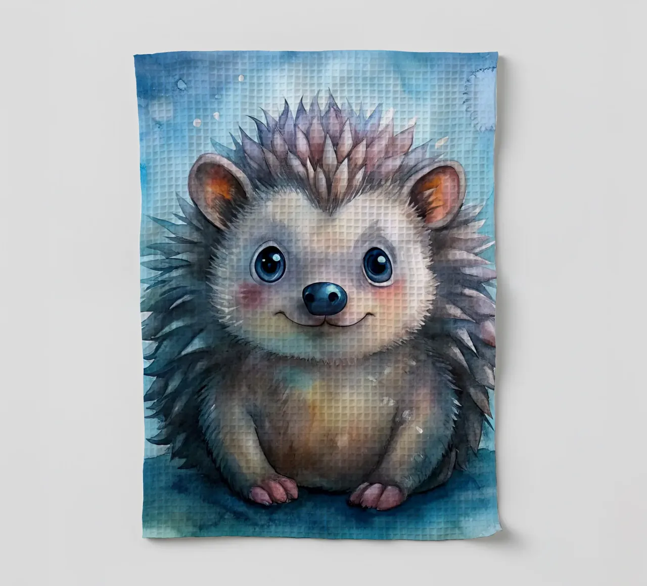 Un hérisson très heureux torchon de 🎁 ARTVI-SHOP