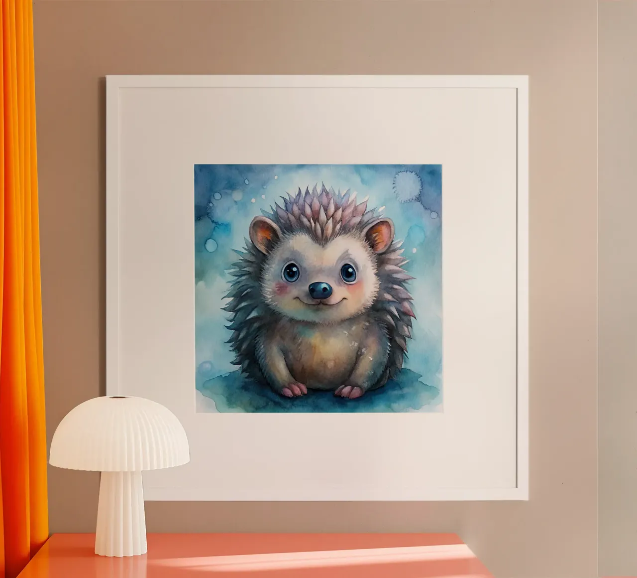 Un riccio molto felice poster con telaio in plastica da 🎁 ARTVI-SHOP