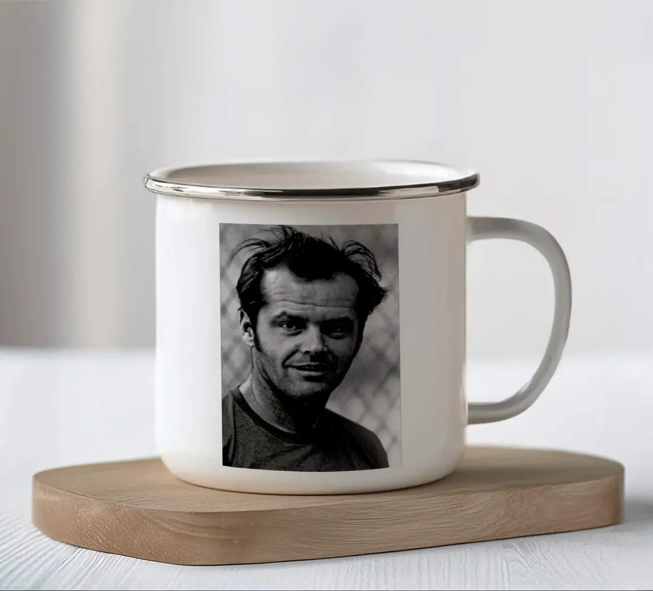 Jack Nicholson in 'One Flew Over the Cuckoo's Nest' tazza in smalto da Gallery Print and Art Limited