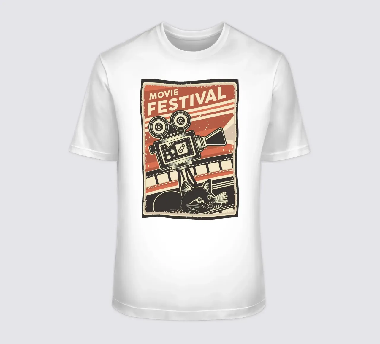 Festival Retro Cat Movie camiseta de Monique A Hooper