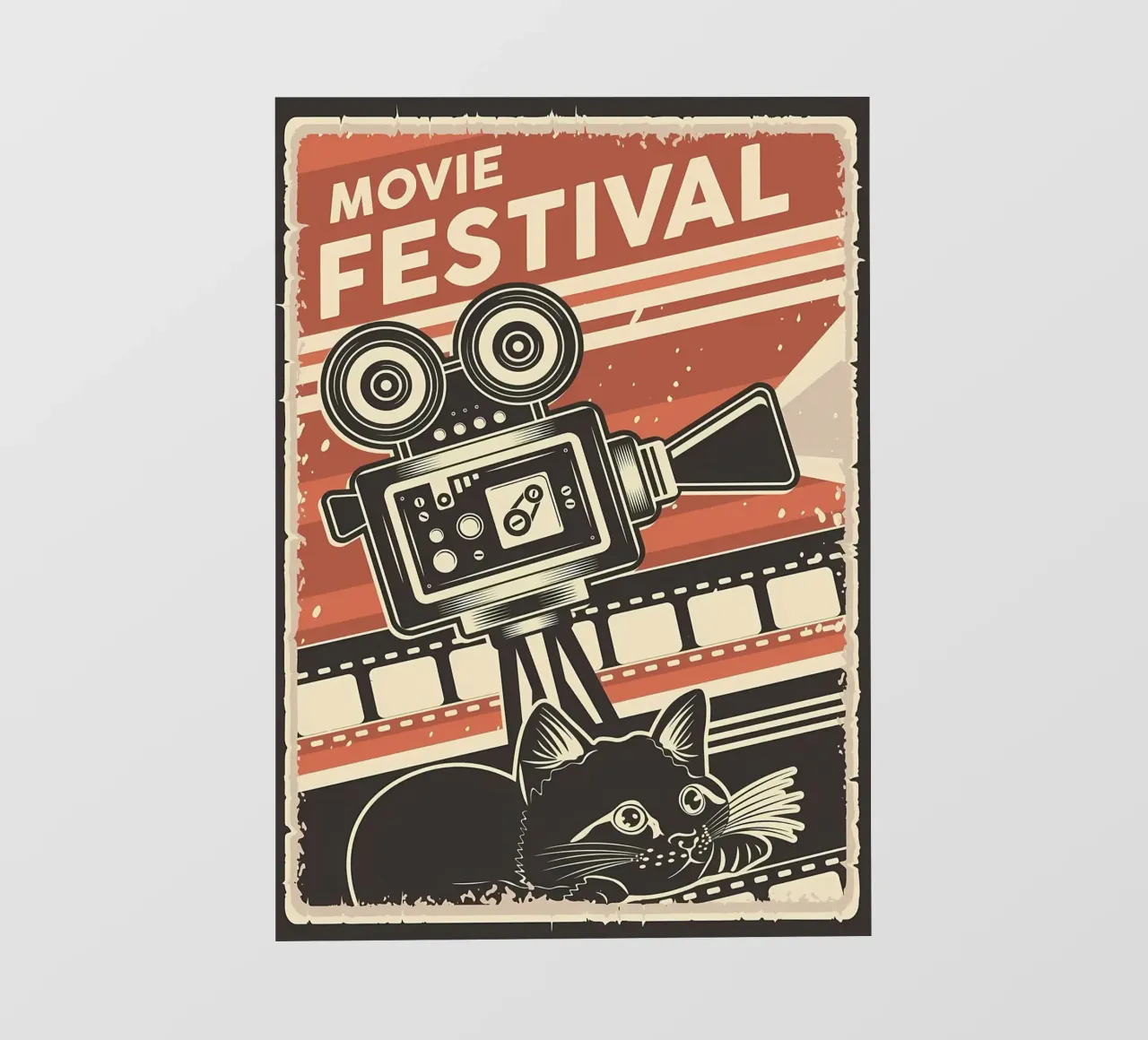 Retro Cat Movie festival telo in pvc da Monique A Hooper
