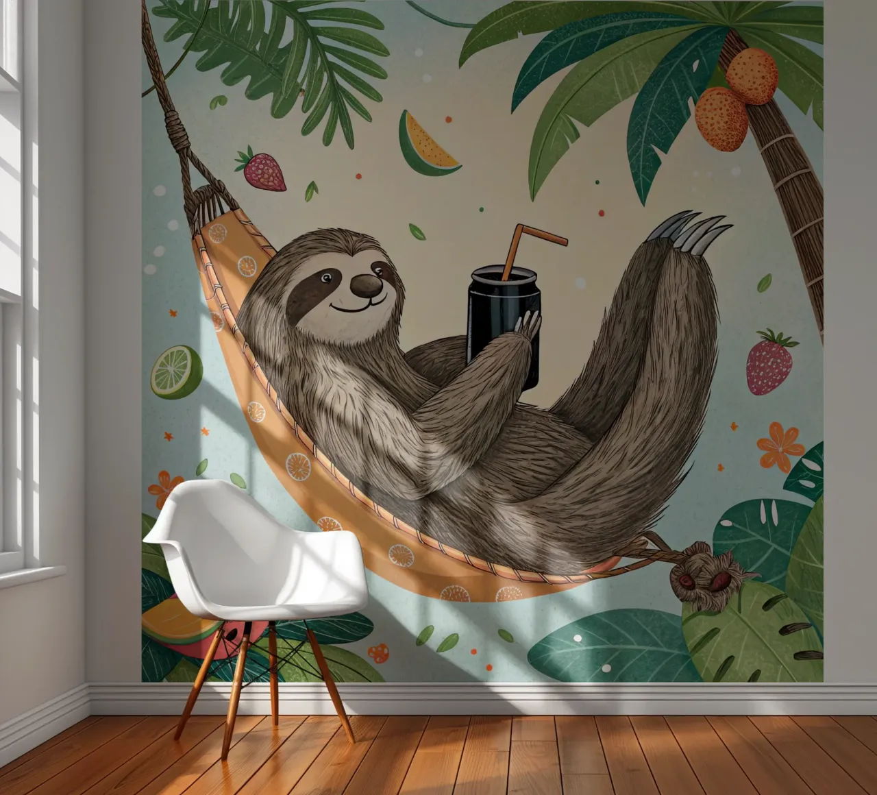 a sloth on vacation photo wallpaper by 🎁 ARTVI-SHOP