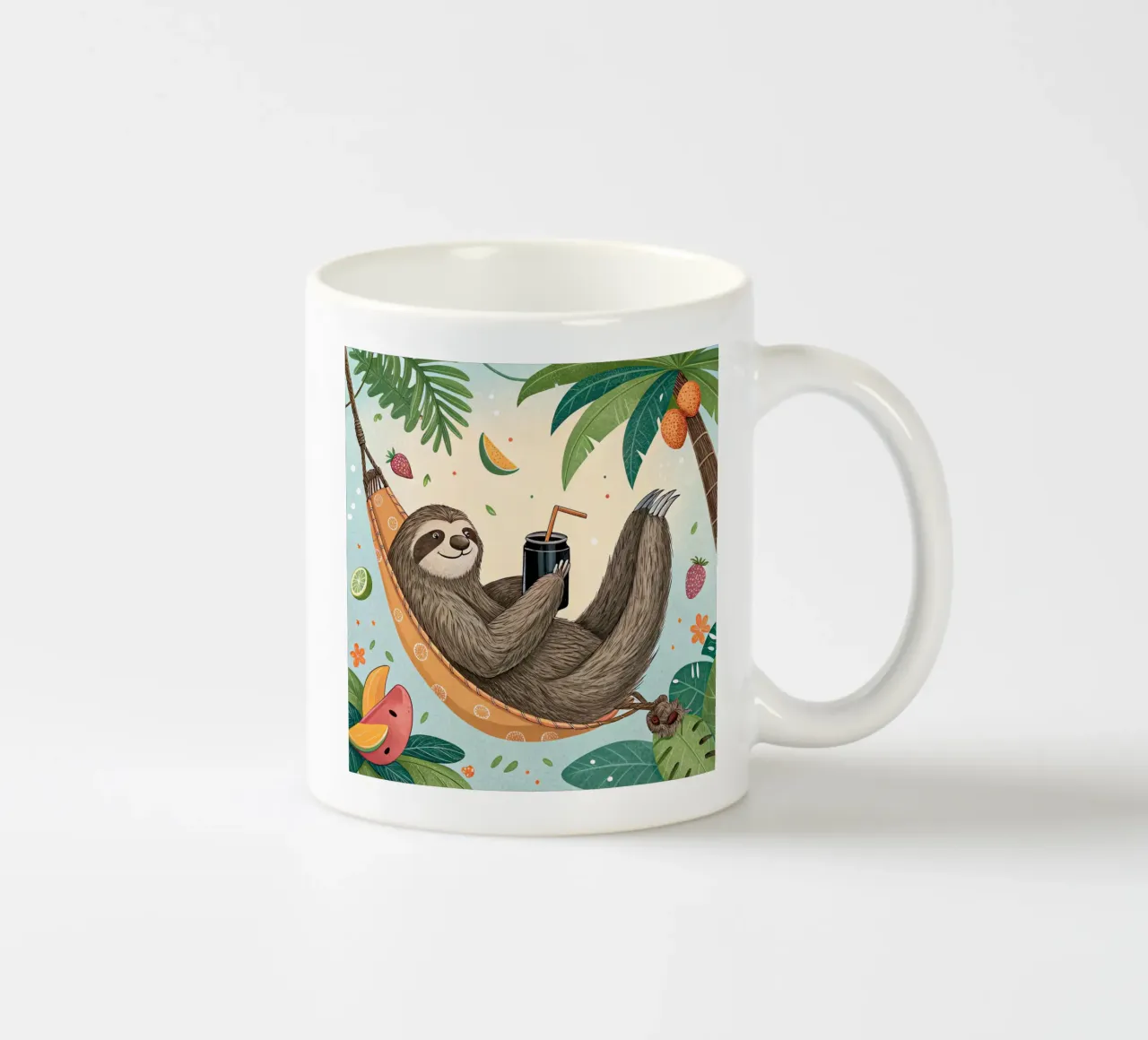 un bradipo in vacanza tazza in ceramica da ARTVI-SHOP