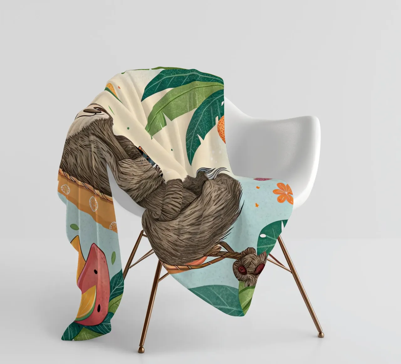 ein Faultier im Urlaub Fleecedecke von 🎁 ARTVI-SHOP