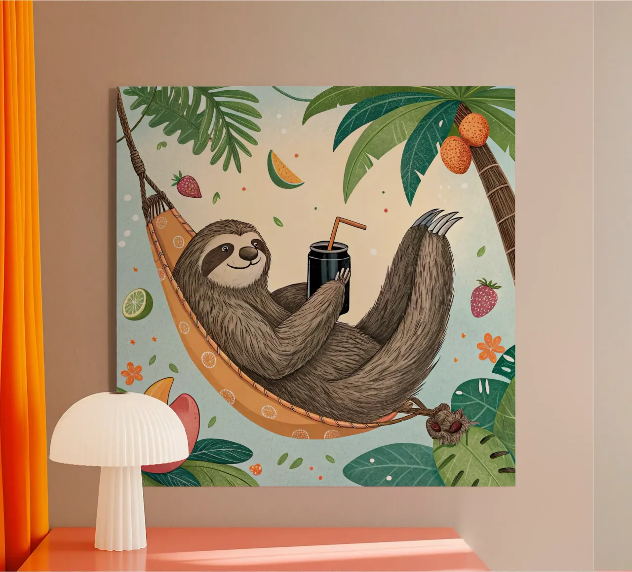 un bradipo in vacanza plexiglass da 🎁 ARTVI-SHOP
