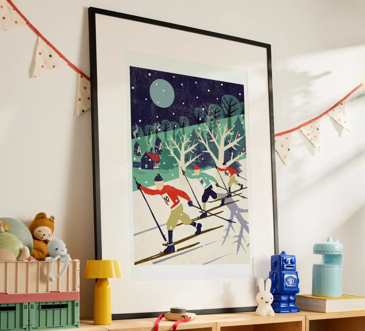 Skiers poster con telaio in alluminio da Rocket68