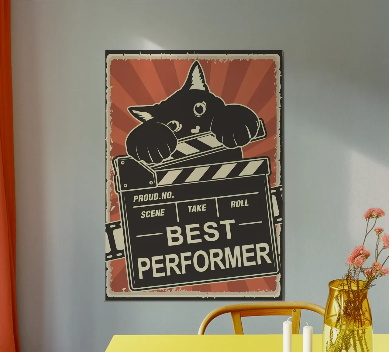 Gatto Best Peformer poster con telaio in alluminio da Monique A Hooper