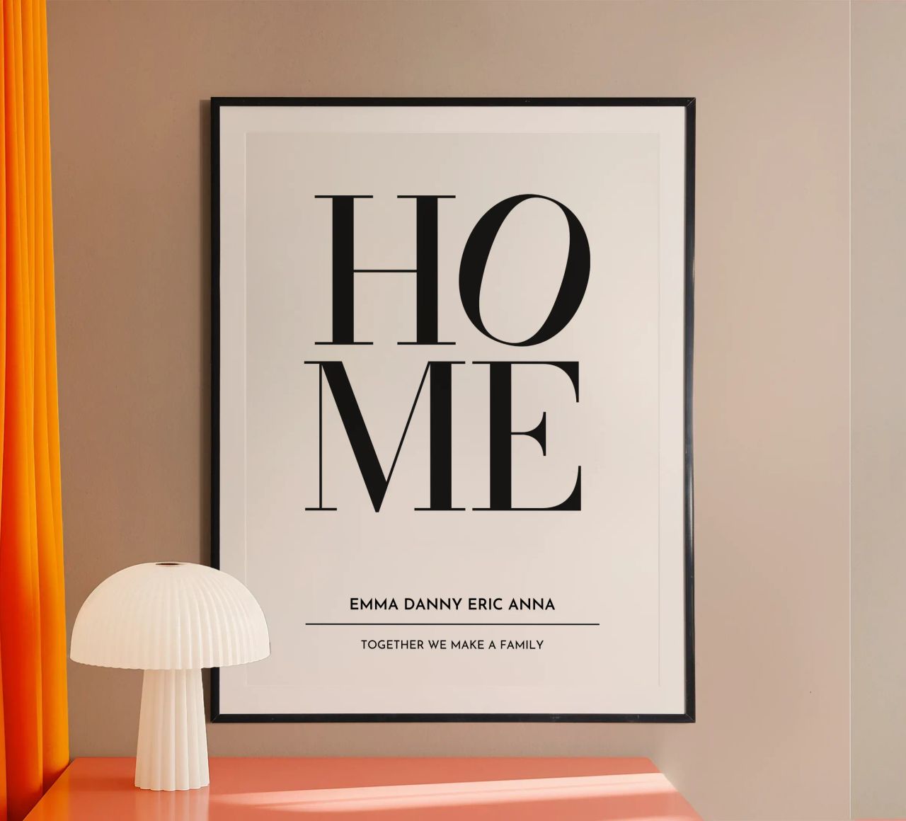 Custom Home Familienmitglieder Namen Design Poster von Paigaam Studio