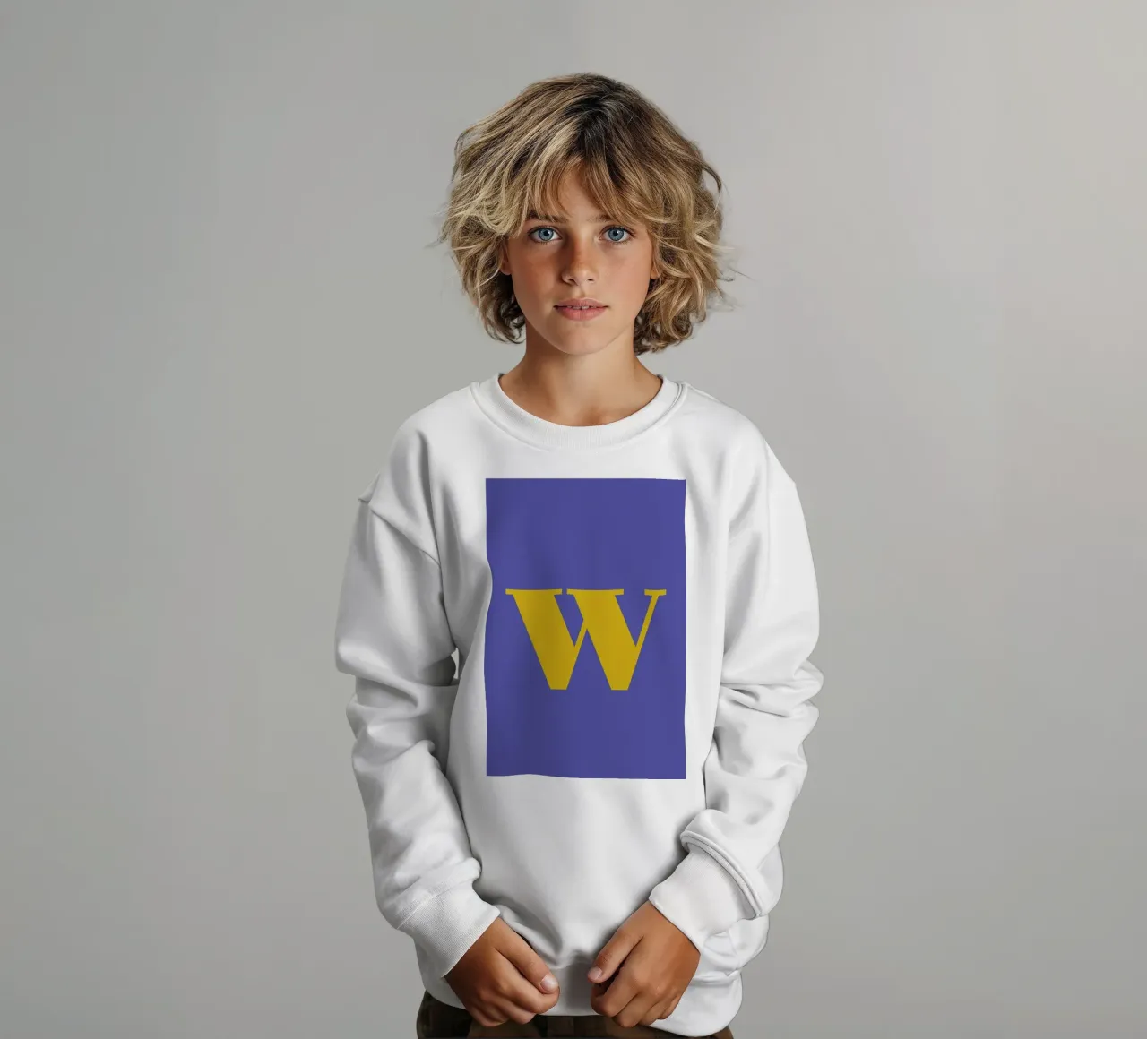 Blue Letter W felpa bambino da Studio One