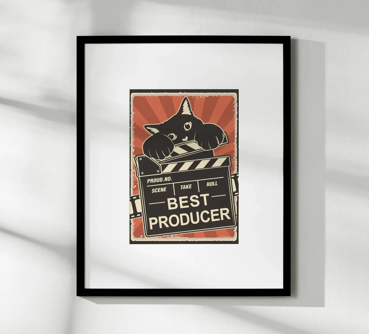 Cat Miglior produttore poster con telaio in legno da Monique A Hooper