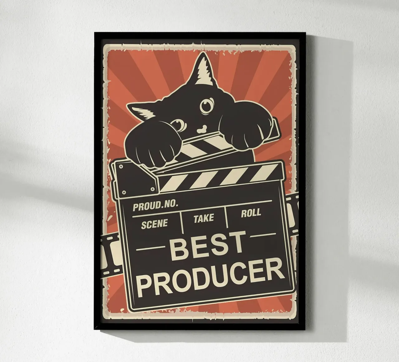 Cat Miglior produttore poster con telaio in legno da Monique A Hooper