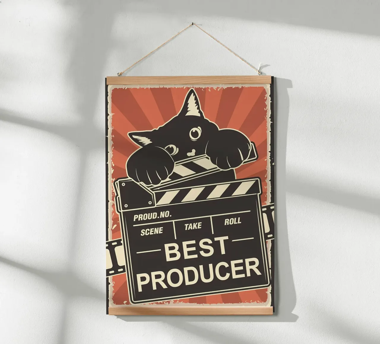 Cat Miglior produttore poster con telaio in legno da Monique A Hooper