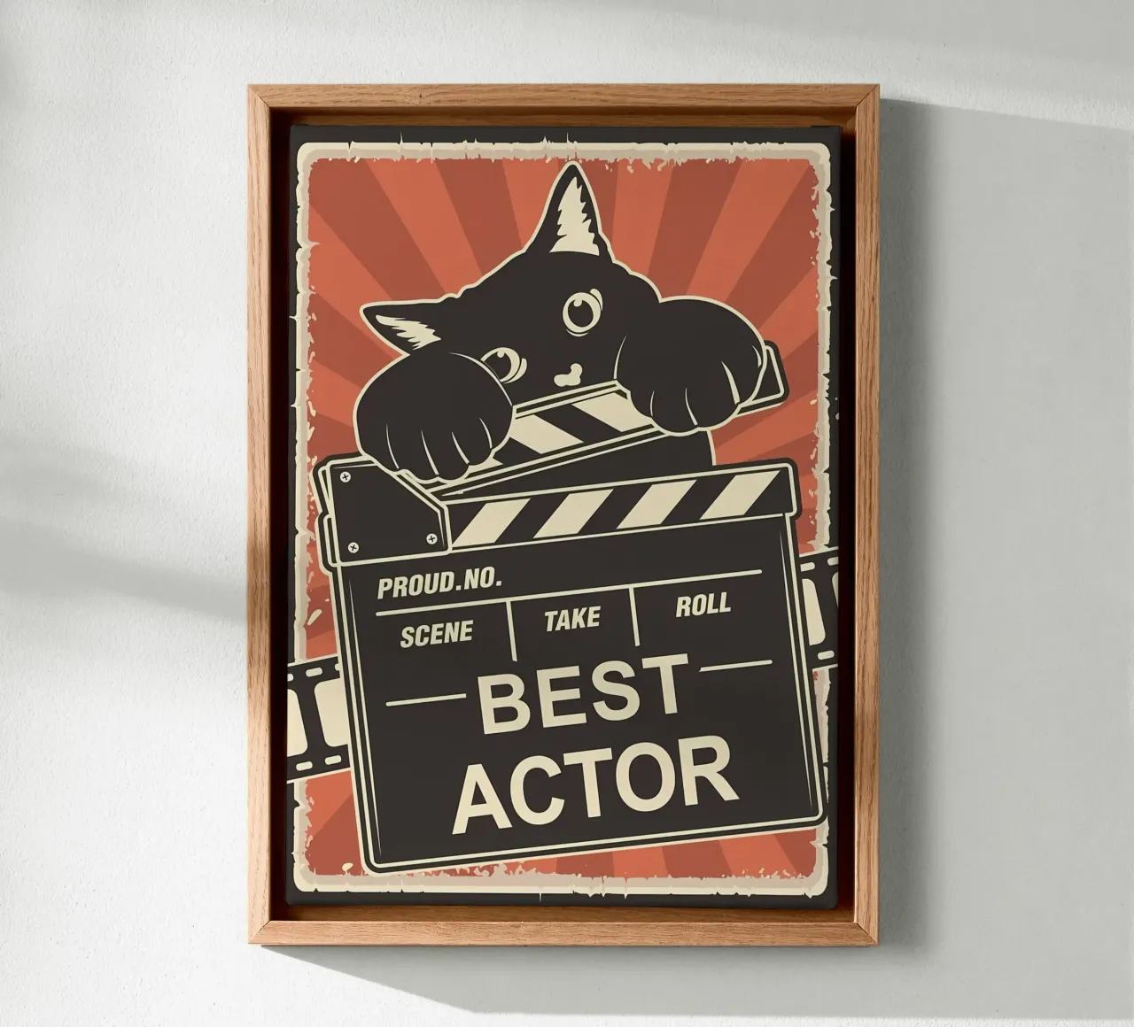 Gato Mejor Actor lienzo con Marco flotante de Monique A Hooper