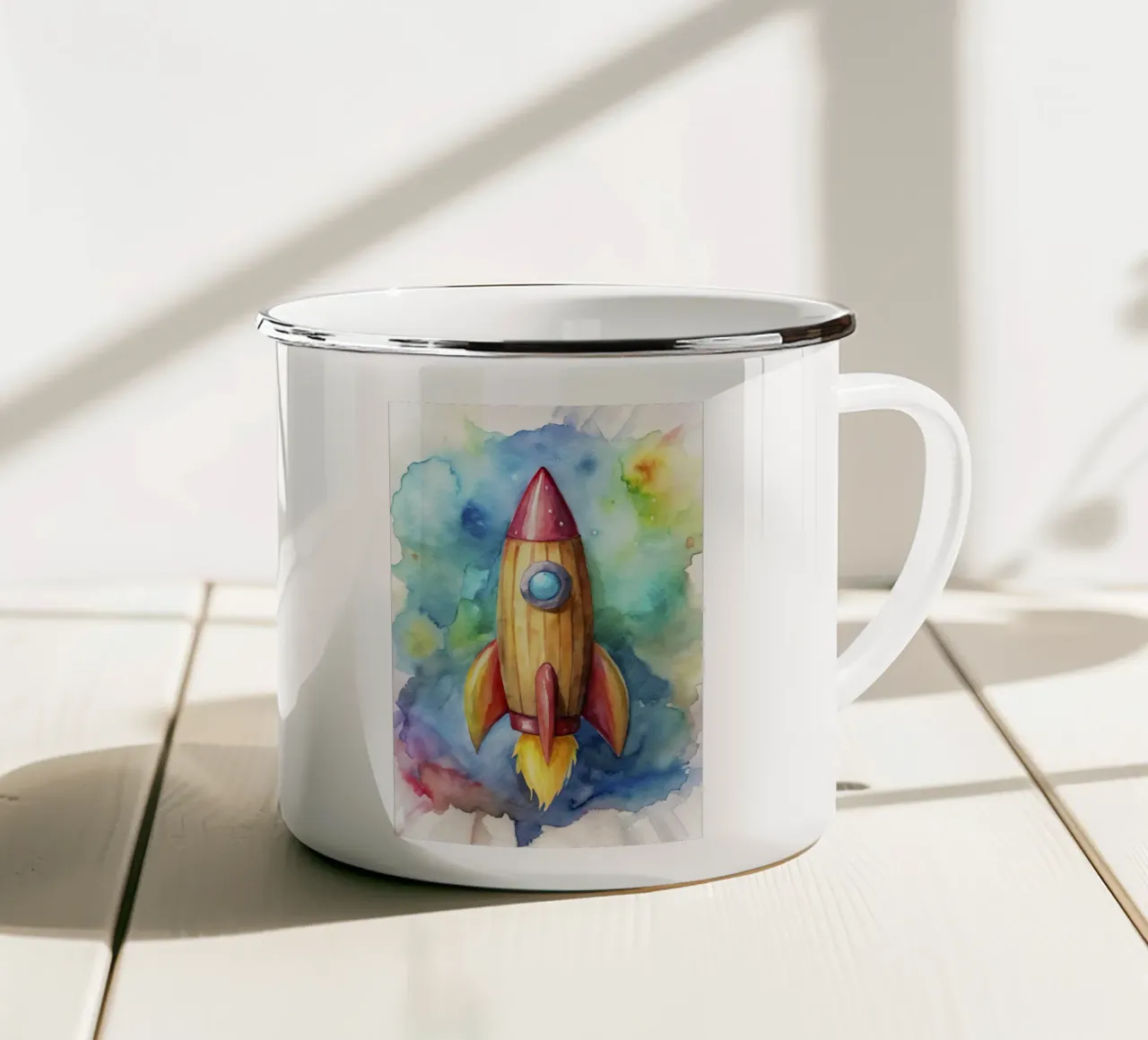 Razzo decorativo per bambini tazza in smalto da 🎁 ARTVI-SHOP