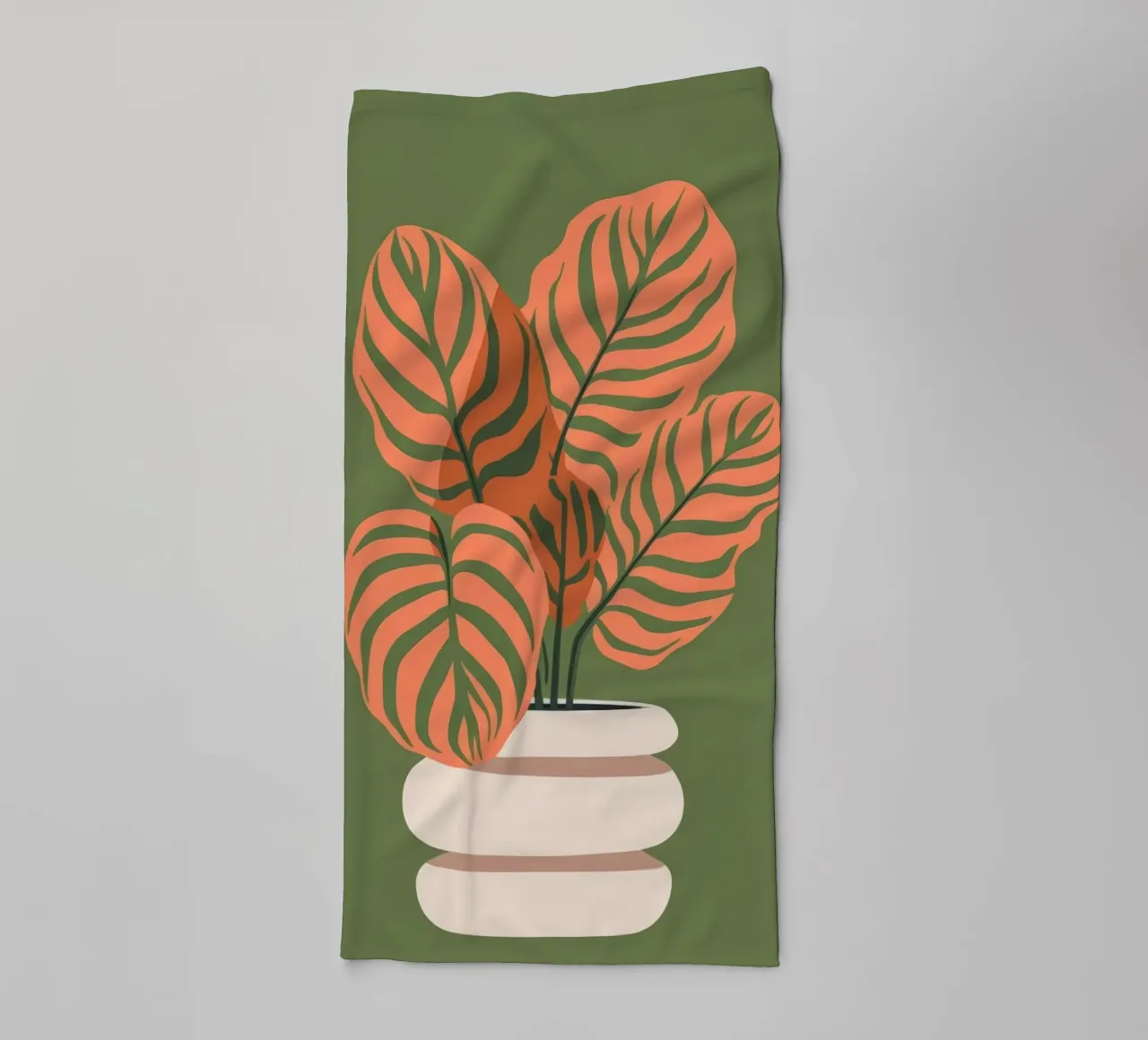 Illustrazione di piante in vaso asciugamano da bagno da Seren Liodra