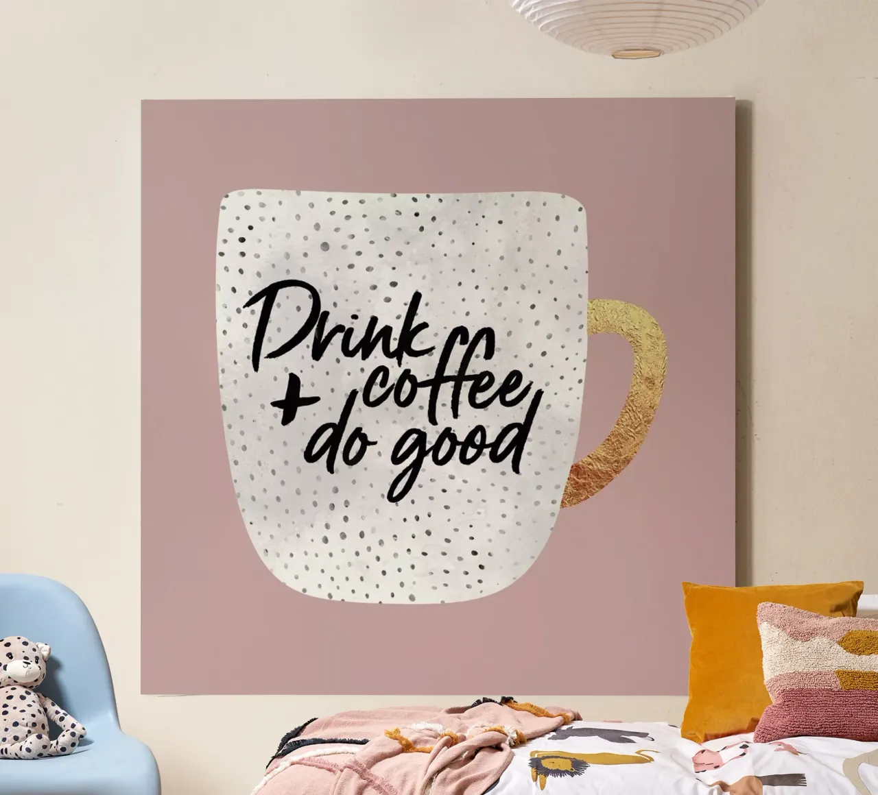 Drink Coffee and Do Good 2 tela con Cornice a cassetta da Elisabeth Fredriksson