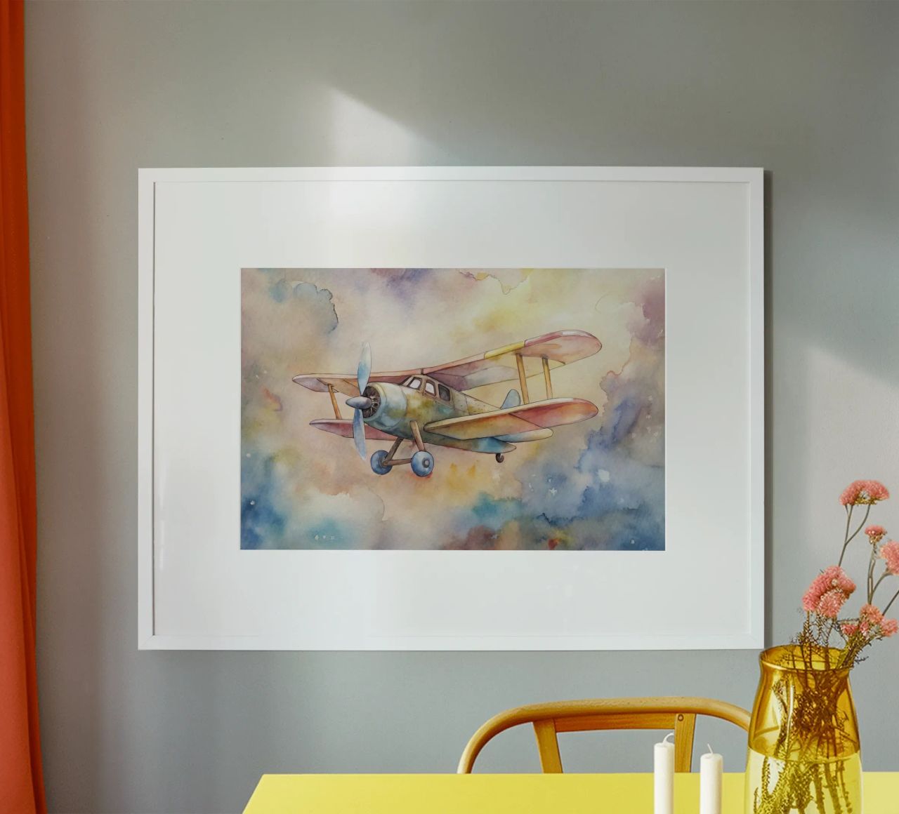 Decorative children's plane poster by ARTVI-SHOP