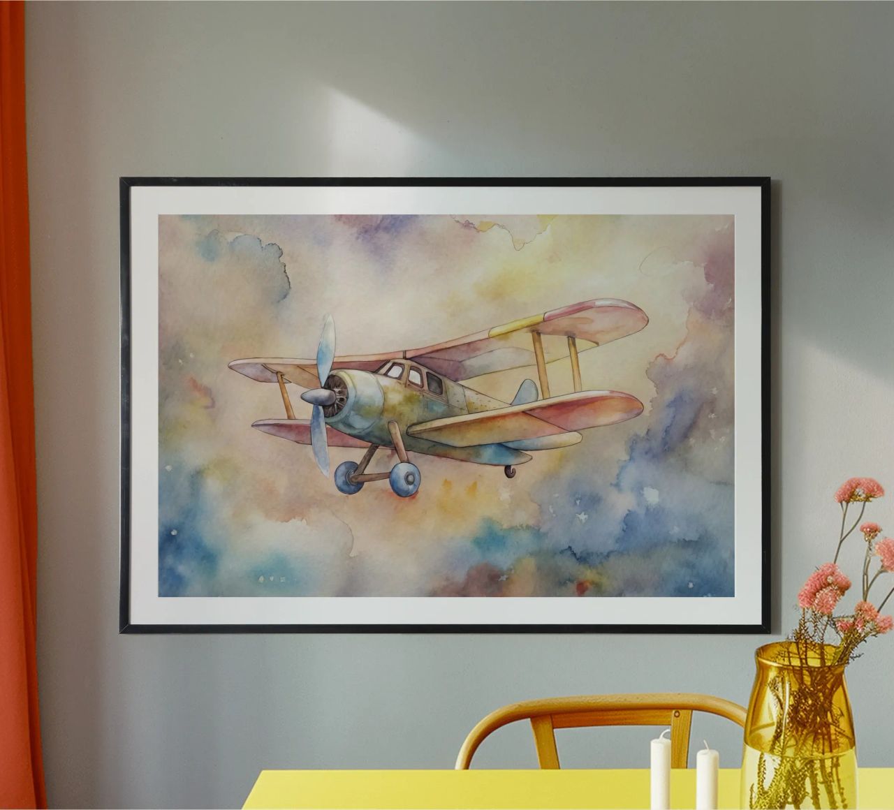 Decorative children's plane poster by ARTVI-SHOP