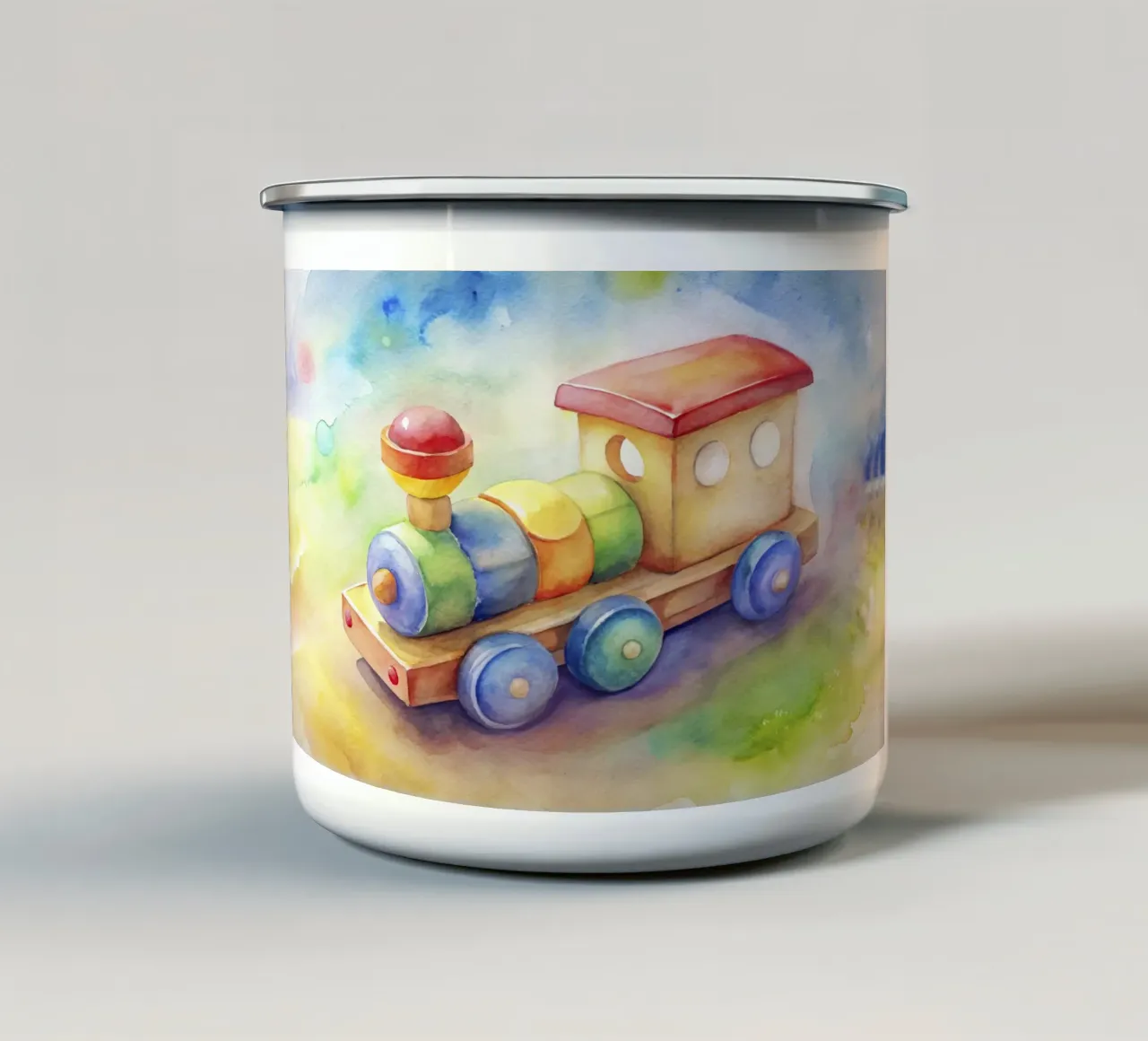 Treno decorativo per bambini tazza in smalto da ARTVI-SHOP