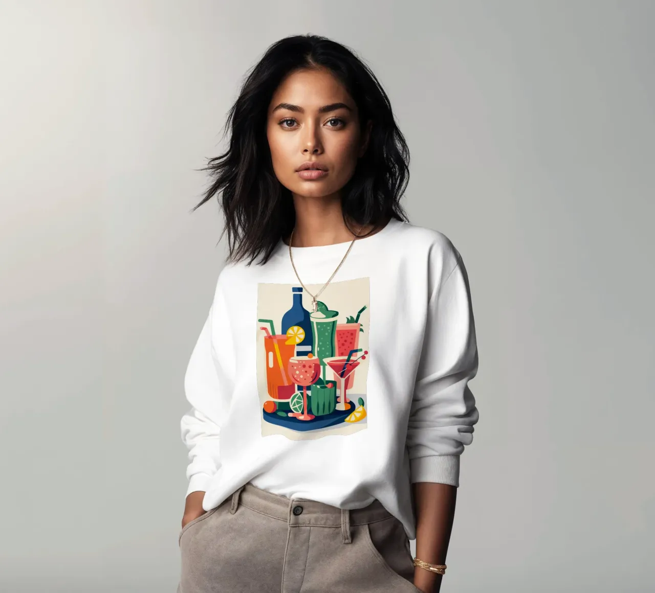Colorful Cocktail Drinks sweatshirt by Seren Liodra