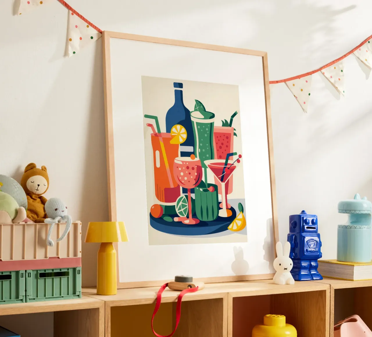 Cocktail colorati poster con telaio in alluminio da Seren Liodra