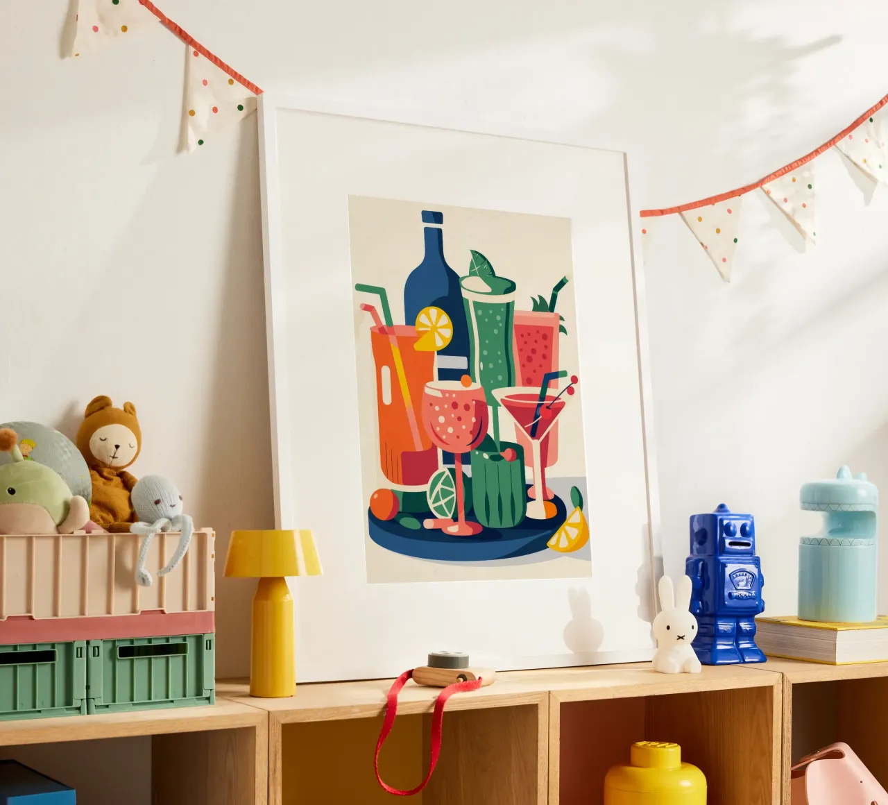Cocktail colorati poster con telaio in alluminio da Seren Liodra