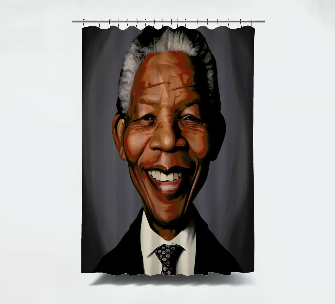 Nelson Mandela shower curtain by Rob Art | Illustration