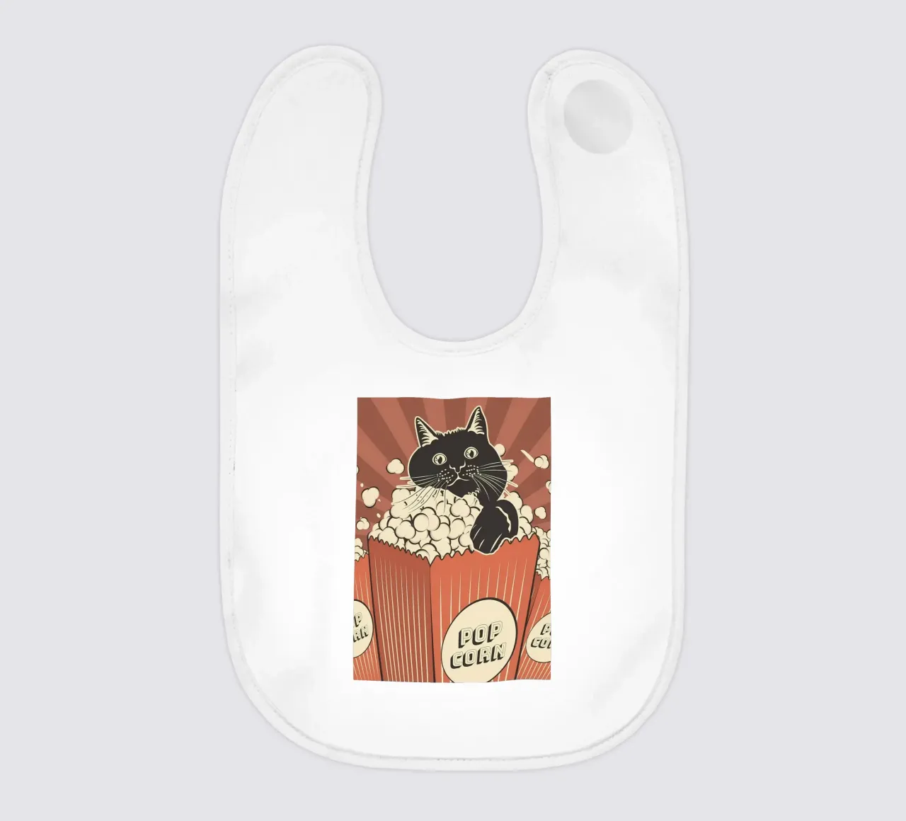 Retro Cat Popcorn Theater bavaglino da Monique A Hooper
