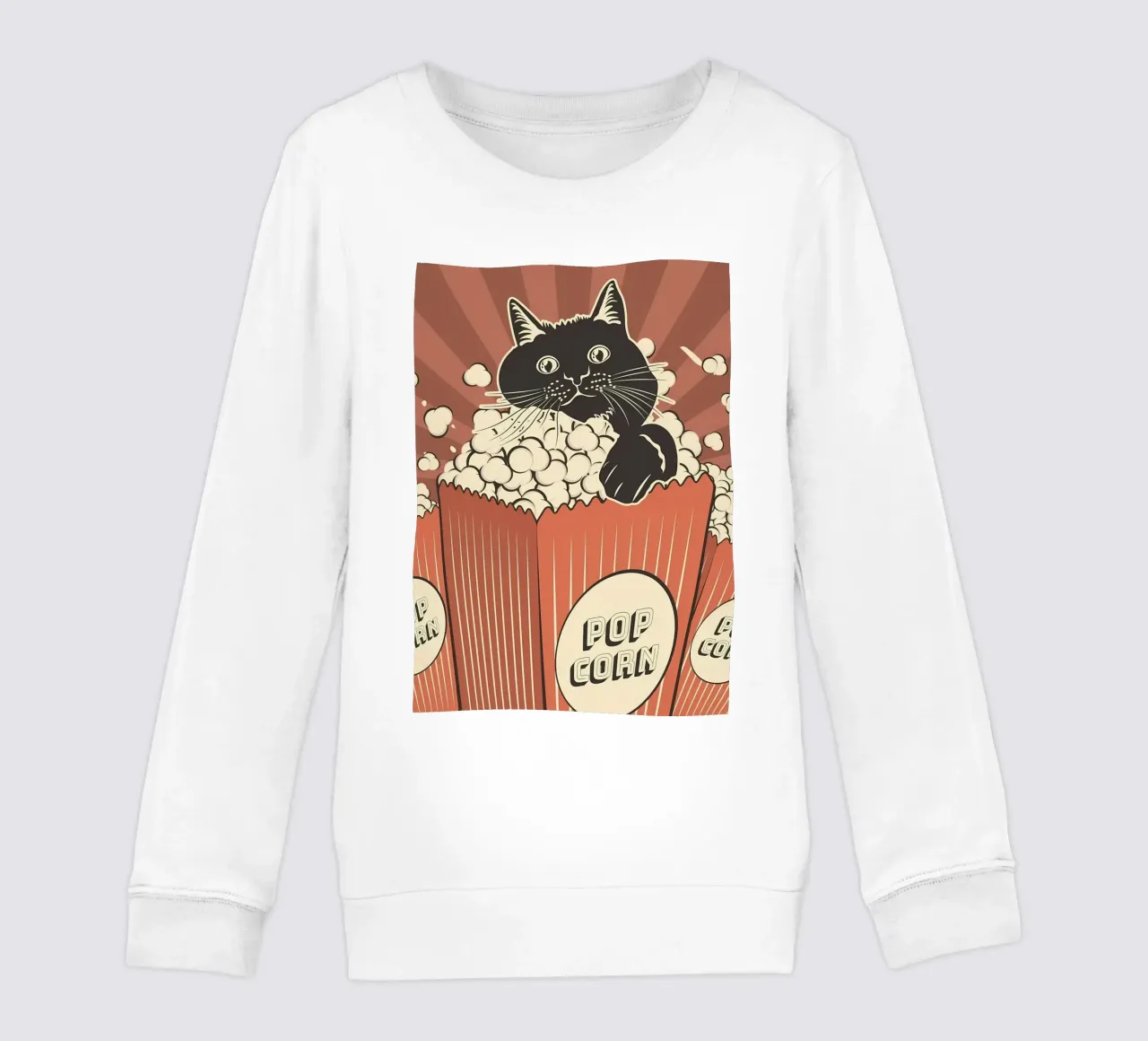 Retro Cat Popcorn Theater felpa bambino da Monique A Hooper