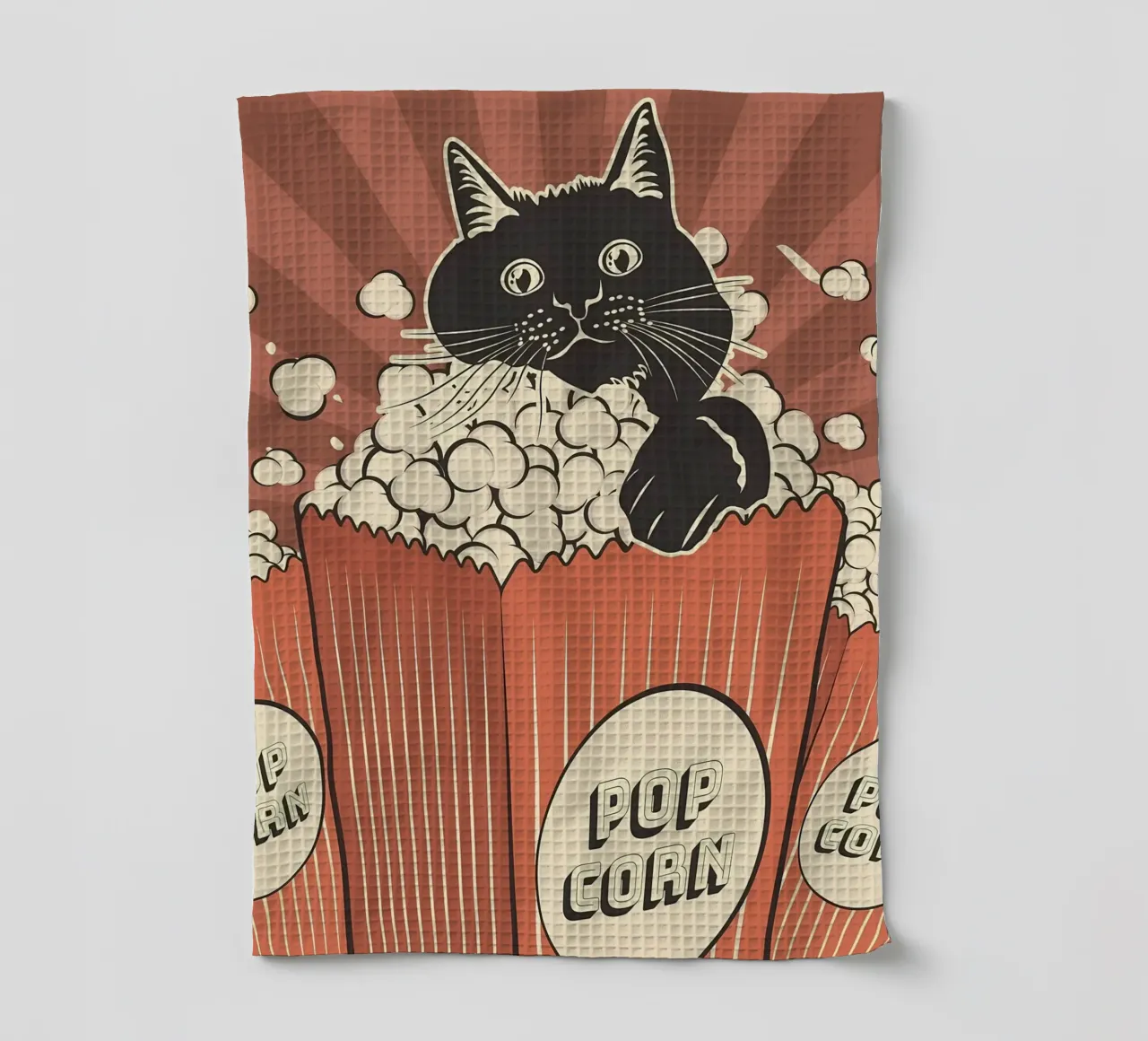 Retro Cat Popcorn Theater canovaccio da cucina da Monique A Hooper