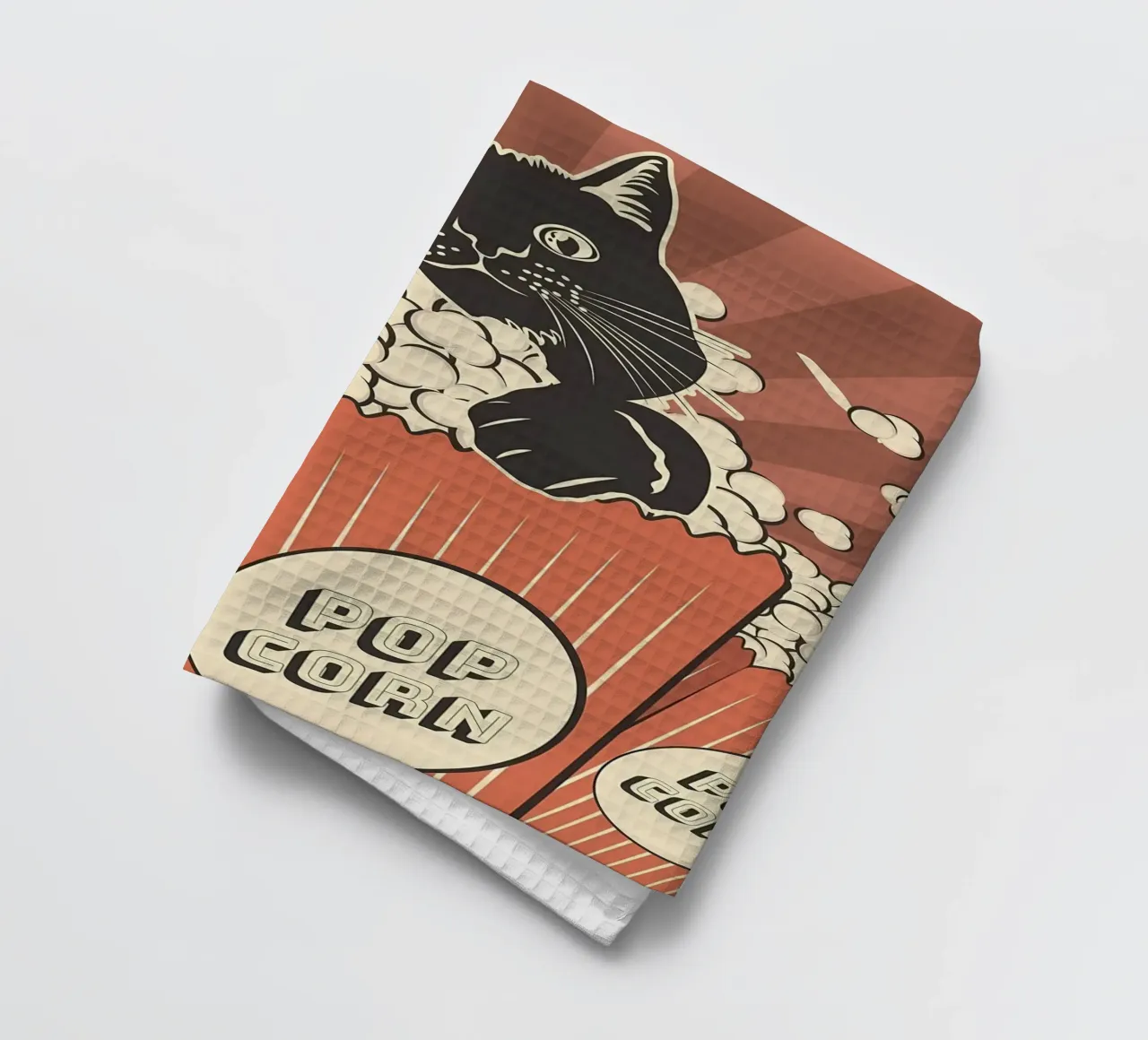 Retro Cat Popcorn Theater canovaccio da cucina da Monique A Hooper