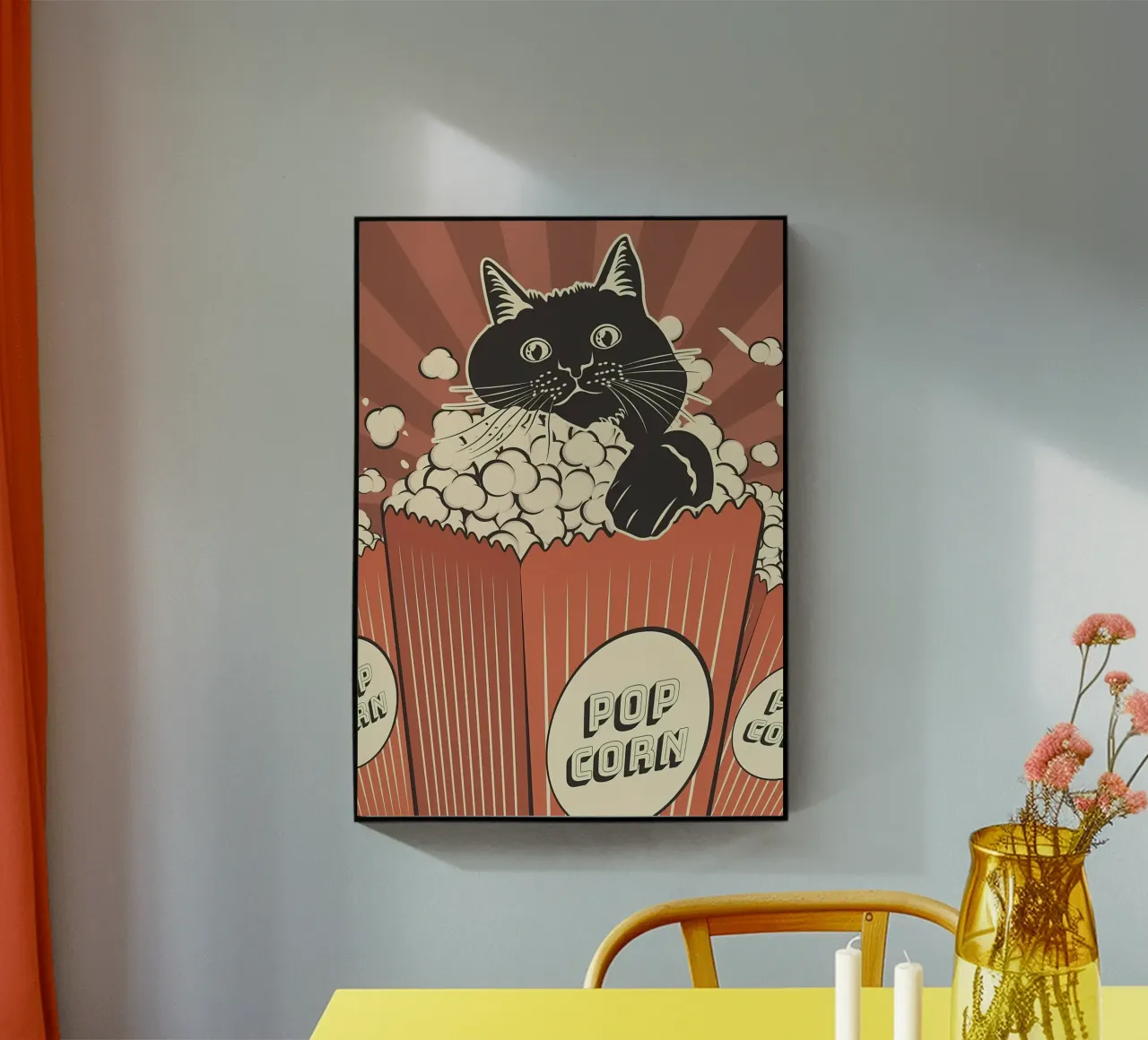 Retro Cat Popcorn Theater plexiglass da Monique A Hooper