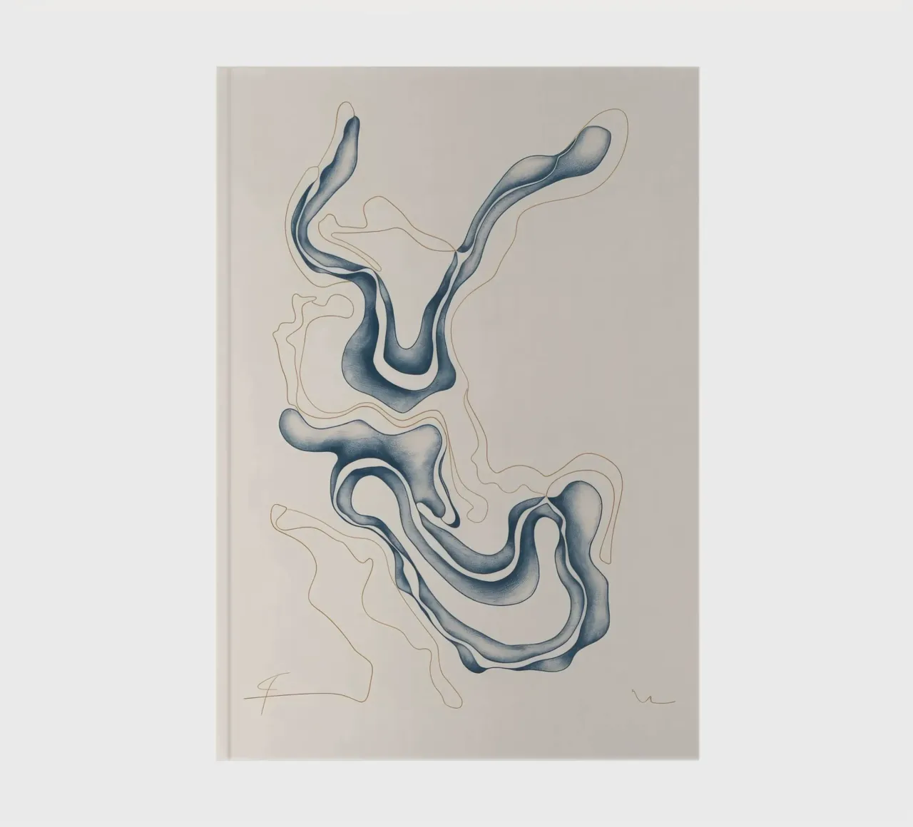 Abstract Fluid Lines notebook by Seren Liodra