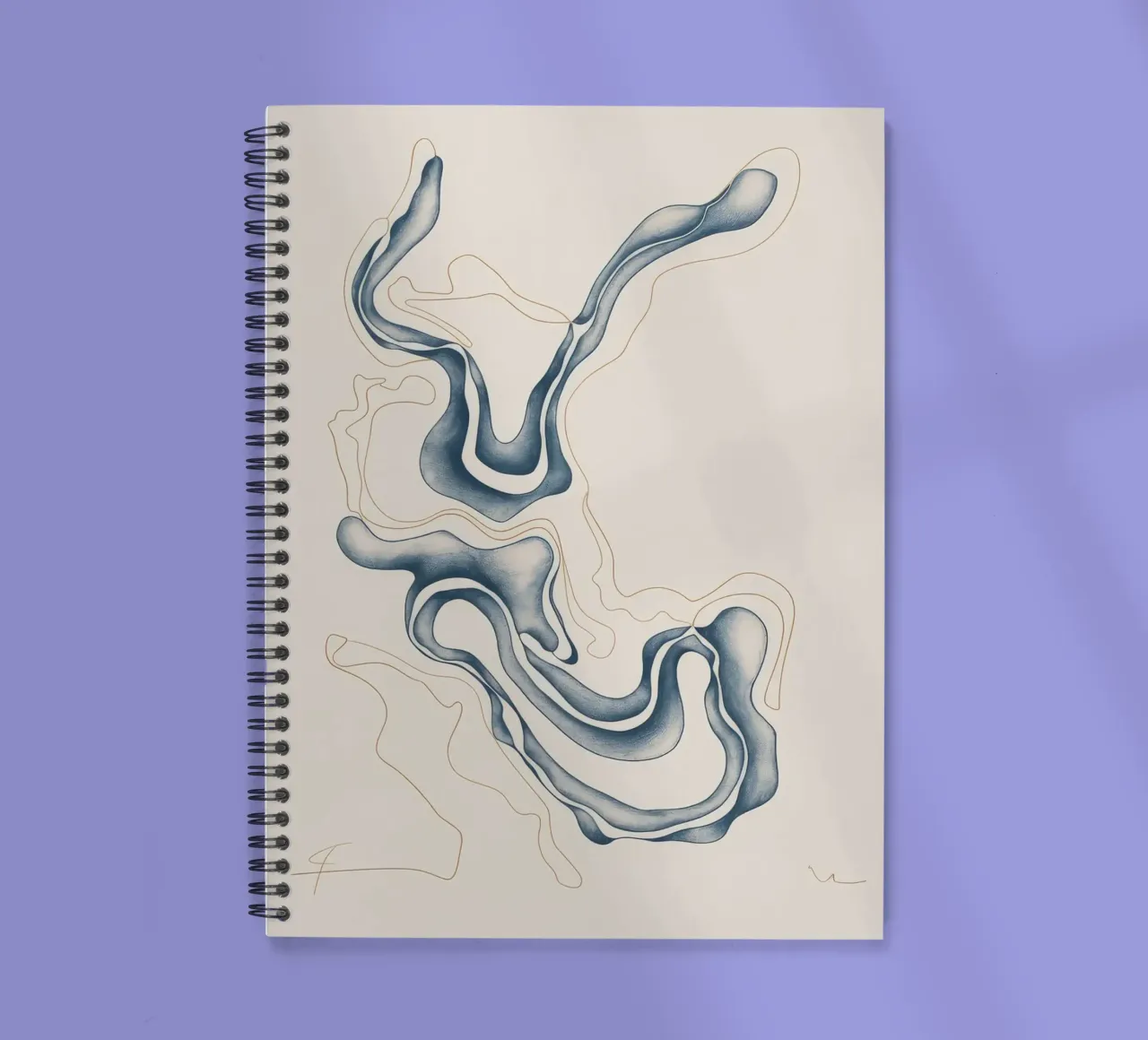 Abstract Fluid Lines spiral notebook by Seren Liodra