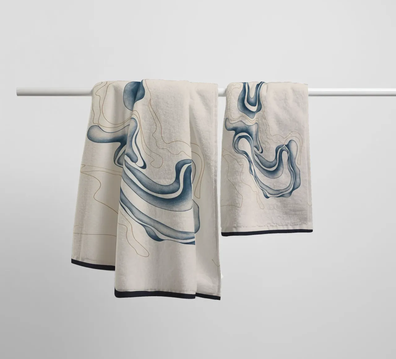 Abstract Fluid Lines towel by Seren Liodra