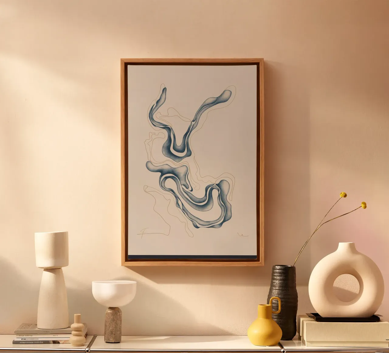 Abstract Fluid Lines canvas by Seren Liodra
